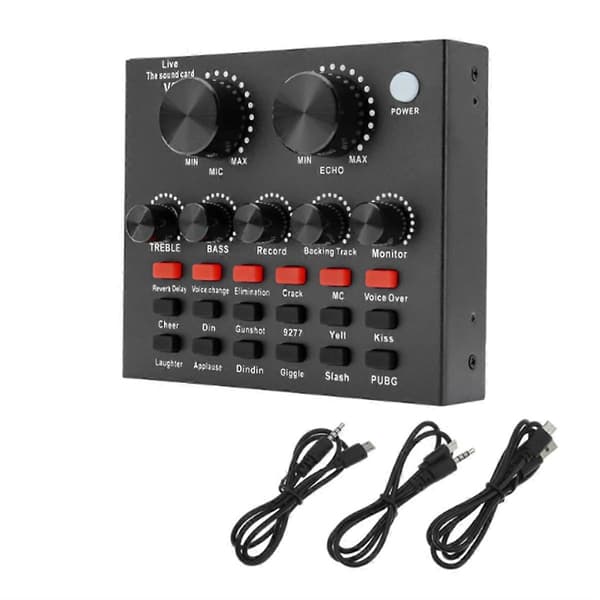 V8 Lydkort Stemmeforvrænger Karaoke Headset Live Eksternt Lydkort