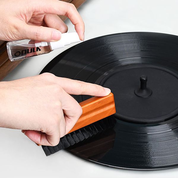 Vinyylilevyjen Puhdistusharja Antistaattinen Velvet LP Puhdistaja Poistaa Pölyn Likaa ja Roskia Antistaattinen Muotoilu