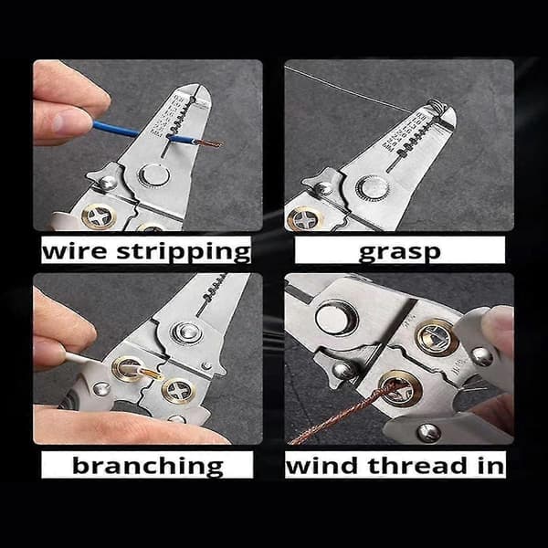 Wire Stripping Tool, Wire Cutters Steel Spring Hidden Wire Cutter Multifunctional Wire Repair