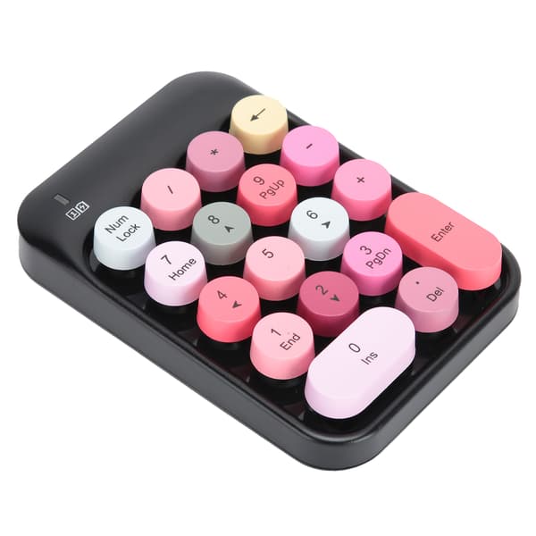 AJAZZ Wireless Numeric Keypad Chocolate Keys for Gaming Direction Change AK18 2.4G Black