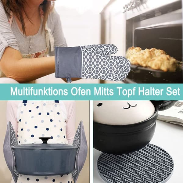Oven Mitts, Pot Holders, Heat Resistant up to 300°C