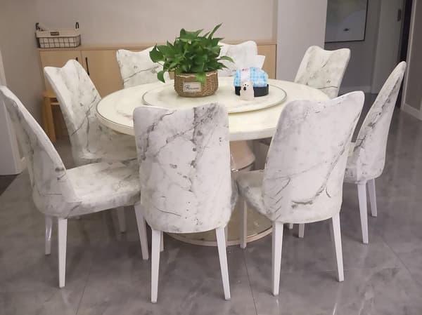 Spisestoltrekk Sett med 6 Stretch Slipcovers Elastiske Stoler C