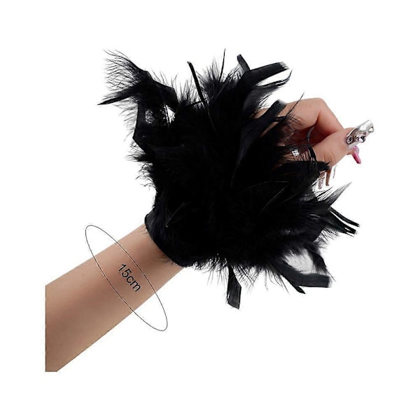 1 Par Fjerarmbånd Justerbart Bånd Luksuriøse Lag På Lag Fjer Charme Bånd Armring Halloween Cosplay Fester Tilbehør [db] Royal Blue