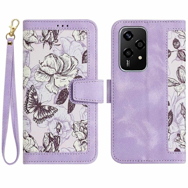 Blomstrete Lærveske med Lanyard - Perf For Honor 200 Lite Global