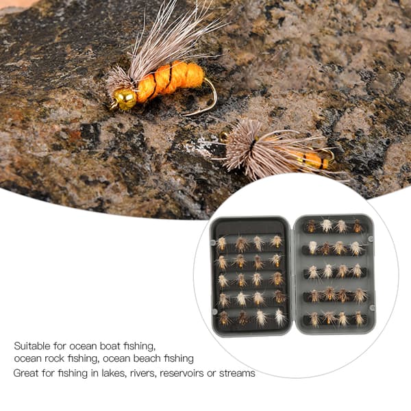 40 pcs Fly Fishing Lure Artificial Baits Fly Baits Insect Baits with Hook Fishing Accessories