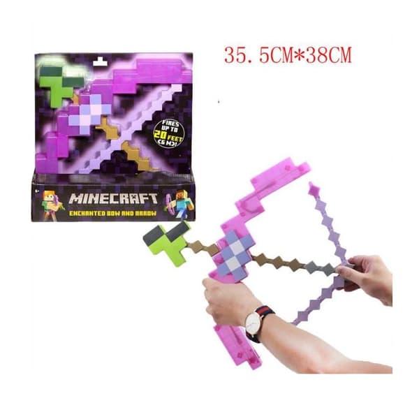 Minecraft - Legetøjsbuer og pile - Rollespil Tilbehør - Spiltilbehør Lilla Purple