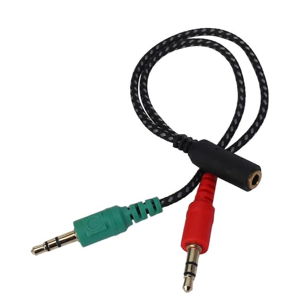 Ph Splitter til computer, Hovedtelefonadapter til PC og mikrofon, 3.5mm hun til 3.5mm