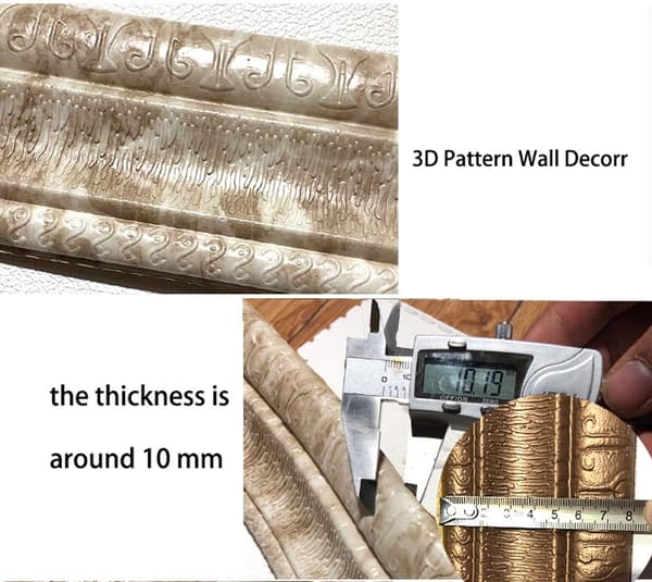 3D Self-Adhesive Peel and Stick Wall Border, Waterproof (2.3 m)