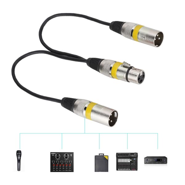 30 cm XLR hun til dobbelt han splitteradapter lydmikrofon forlængerkabel til Canon gul