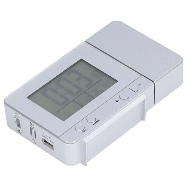 Projection Alarm Clock Backlit LED USB Charging Multifunctional Clock with Time Temperature Projection