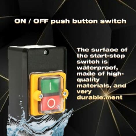 Push Button Switch, AC220V/380V 10A Motor Start/Stop Switch, Waterproof Two-Button On/Off Switch with Dust Box Bracket