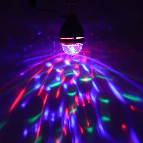USB-driven 5V 3-färgad LED scenljus roterande RGB bollampa