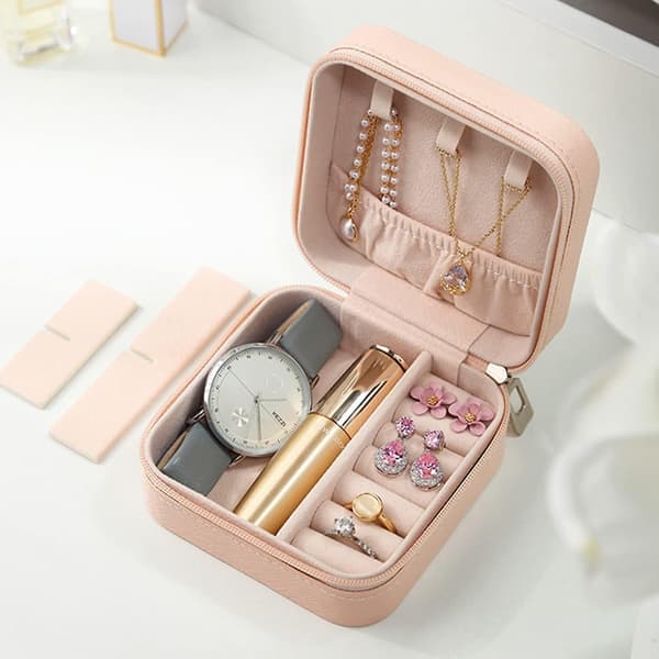 Jewelry Box Organizer PU Leather (Pink)
