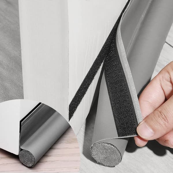 96 cm Door Draft Stopper, Single-Sided, Self-Adhesive Seal, Draft and Noise Protection, Sealing Strip (Grey)