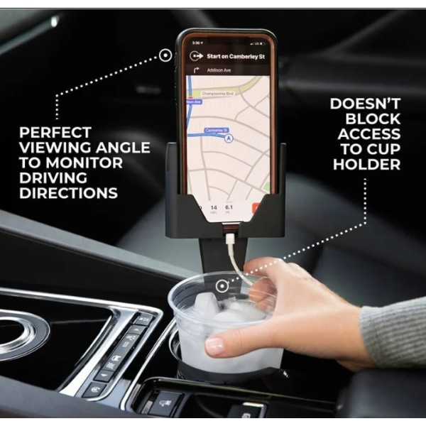 Bil Mugghållare Telefonfäste- Universal Auto Mobiltelefon Stativ med