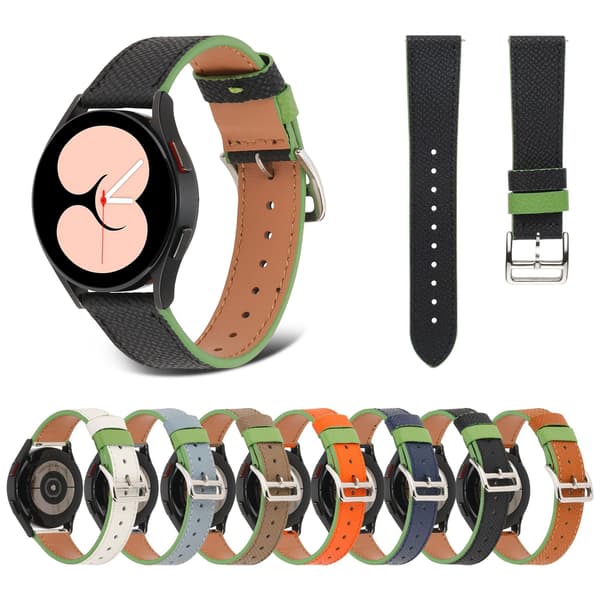 (Sort) Passer til Galaxy Watch 4 twill ægte læder LEATHER s