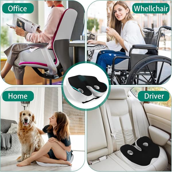 Ortopædisk Memory Foam Pude, Ergonomisk Halebenspude, Justerbar Siddepudebredde, Pude til Smertelindring