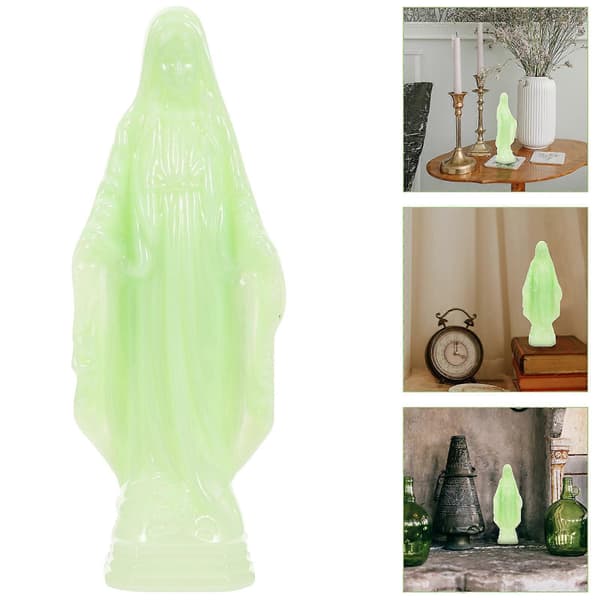 Lysende Jomfru Maria-statue Jomfru Maria-pynt Studierom Skrivebordsdekorasjon (FMY) 18x6.5cm 18x6.5cm