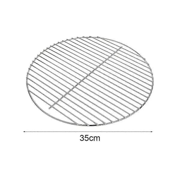 Kuglegrill Kulrist Rustfrit Stål Rund Erstatning til Havegrill og Camping Sølv 35cm