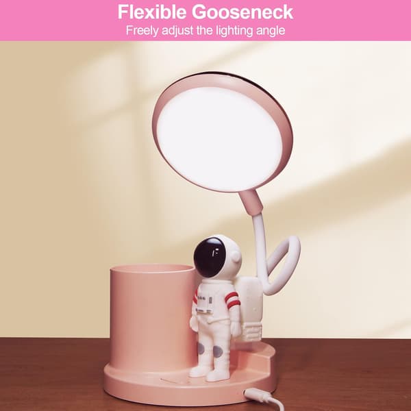 LED-bordlampe til børn, (pink) trådløs dæmpbar bordlampe med P