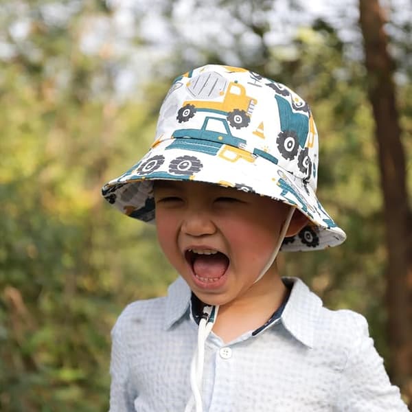 Summer Sun Hat, Pure Cotton Beach Hat, Unisex Cartoon Animal and Fruit Pattern Deep Excavator Deep excavator