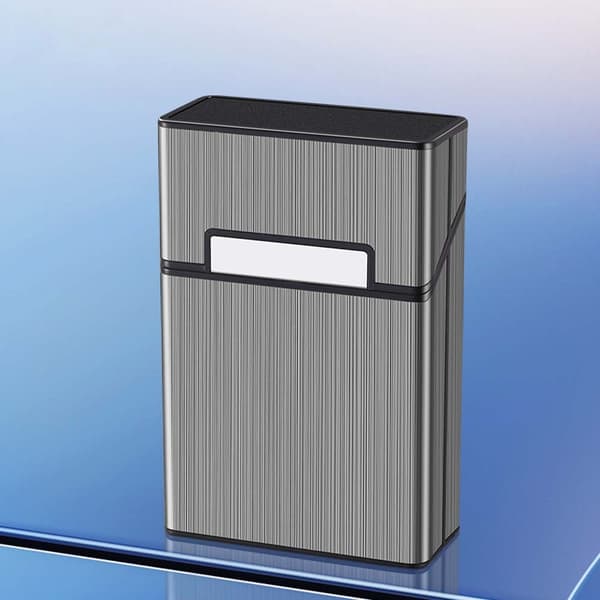 Metal Cigarette Case for 20 Regular Cigarettes - Magnetic Closure, Moisture-proof, Pressure-resistant and Shockproof Black