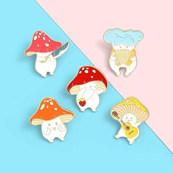 Mushroom Shaped Enamel Pin Brooch for Backpack Clothes Hat J DXGHC