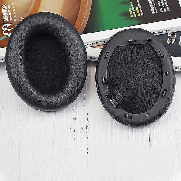 2 stk øreputer til Sony WH-1000XM4 WH-1000XM4 (Svart+Spenne) [DB]