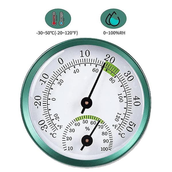 57mm Mini Rund Veggmontert Husholdningslegering Aluminium Analog (Sølv)