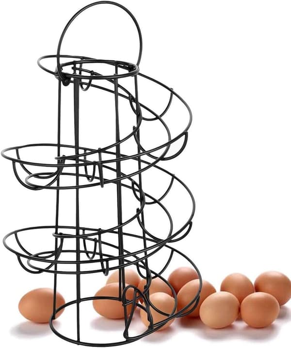 Eggdispenser Spirallagring, Metalljern Spiral Eggestativ Egg Ra