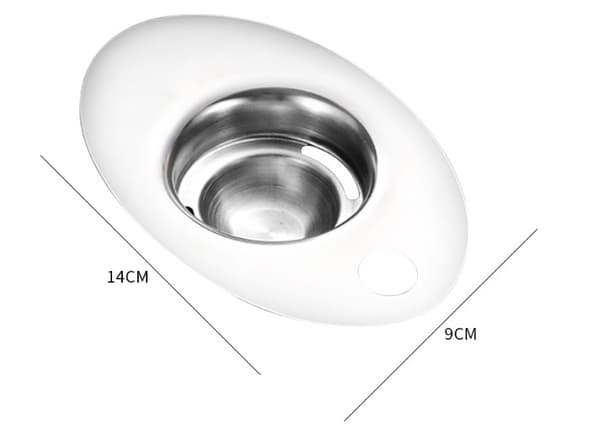 Deluxe - Æggehvide- og Æggeblommeseparator i Rustfrit Stål, 9 x 14 cm