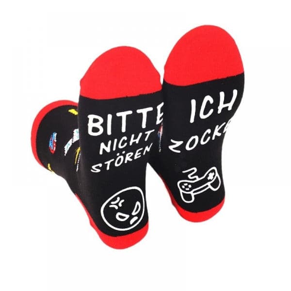 Funny Socks, Gaming Socks with \"Please Don't Disturb I'm Gaming\" Text, 2 Pairs