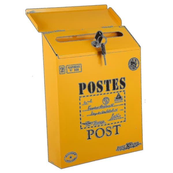 1 stk. Låsbar postkasse Retro postkasse Vægmonteret postkasse Aviskasse