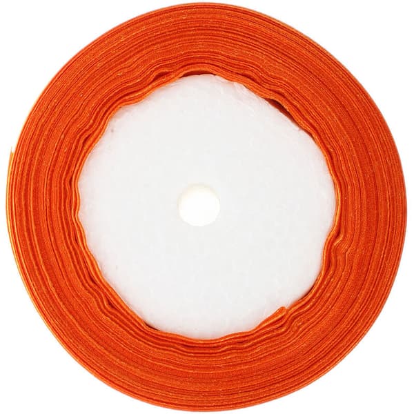 1 rull (25 meter/rull) 2 tommer (50 mm) ensfarget satengbånd dekorasjon julebånd (oransje)