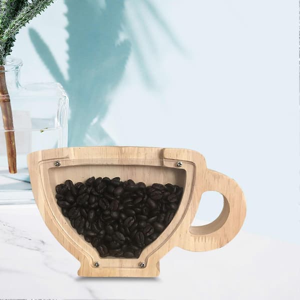 Cup-shaped Piggy Bank Keep Order Safe Transparent Window Storage Tank Jar Household Items