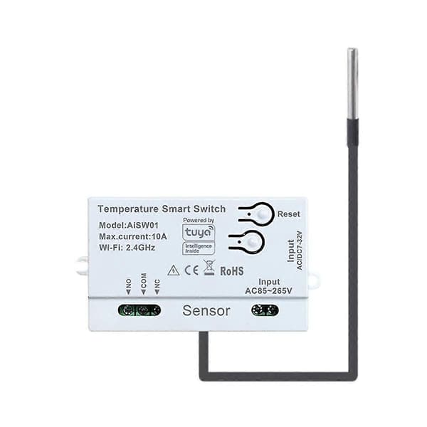 Tuya WiFi Temperatursensor 2.4G WiFi Smart Temperatursensor med Temperatur Vit B Hvit White B