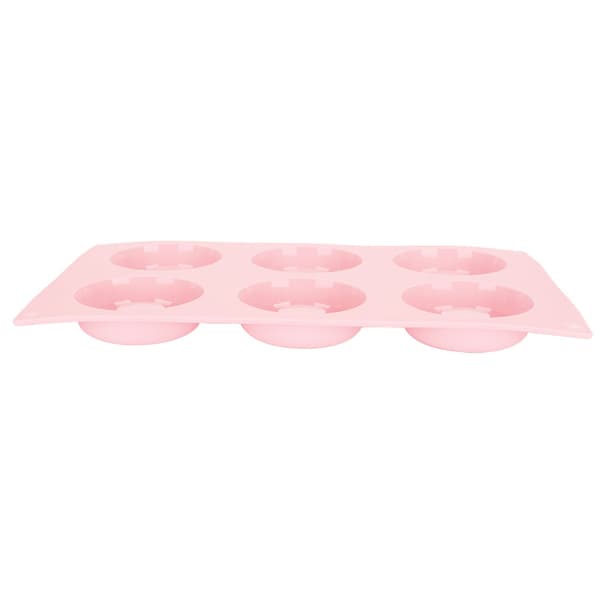 6-håls silikonmunkbakform Nonstick Kakform Köksredskap Rosa