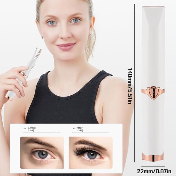 Heated Eyelash Curler with 3 Temperature Settings USB Rechargeable Anti-Scald Comb for Natural Long-Lasting Curl White