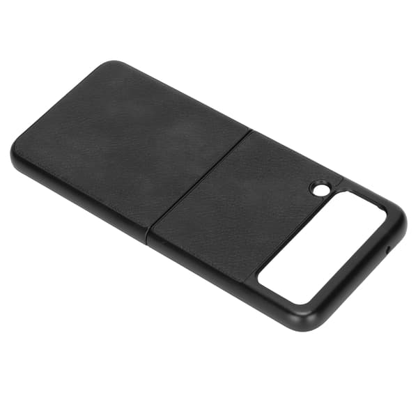 Lychee Pattern Leather Phone Case Full Protection Shockproof for Samsung Galaxy Z Flip 3 Black