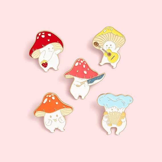 Mushroom Shaped Enamel Pin Brooch for Backpack Clothes Hat J DXGHC