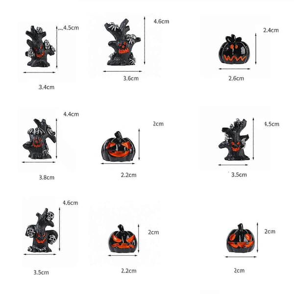 2025 Halloween Spøgelse Græskar Træ Dekorativt Harpiks Tilbehør Mikrolandskab