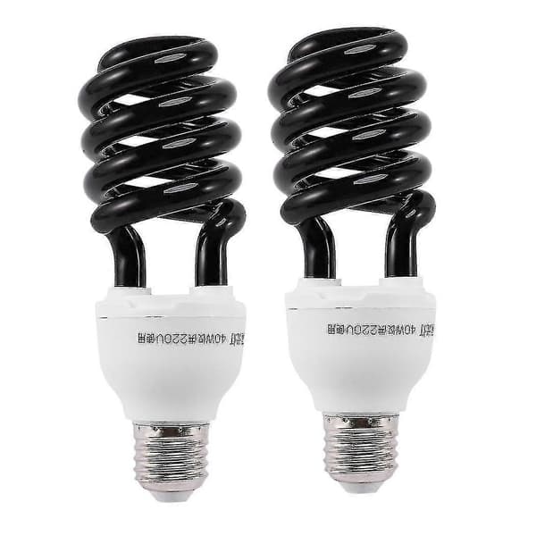 2x E27 40w UV Ultraviolet Fluorescerende Sortlys CFL Pære 220v Form: spiral Effekt Watt Volt
