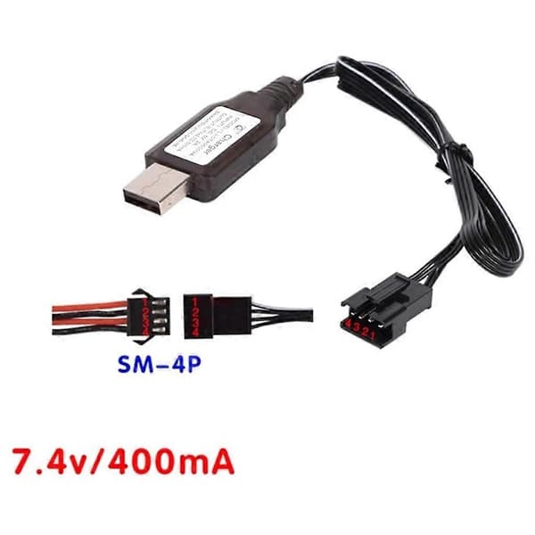 7.4V SM4P Omvendt Oplader 4-bens Lithium Batteri USB Omvendt Ladekabel