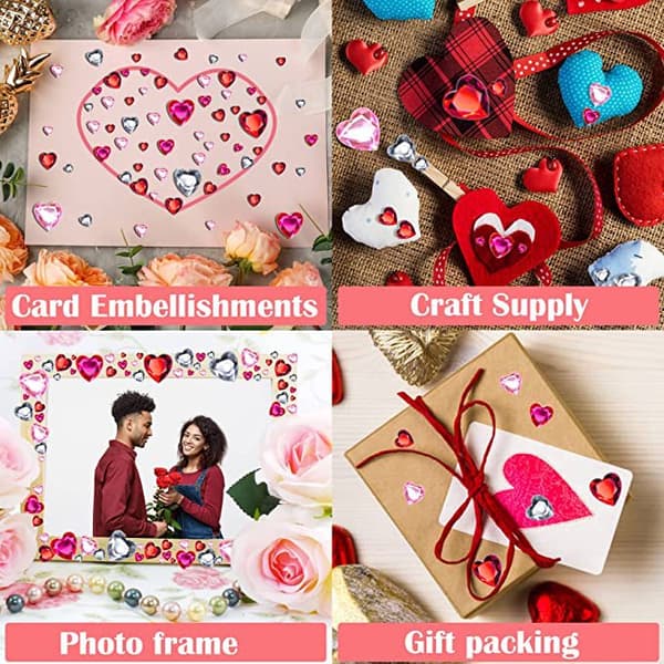 400 akryl røde hjerter for Valentinsdag, bryllupshjerte