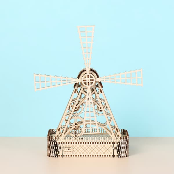 3D tredimensjonalt puslespill montering leketøy DIY kreativ tre vindmølle leketøy skrivebordsdekorasjon