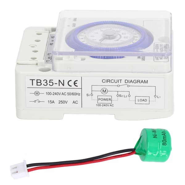 Tidsbryter Mekanisk Timer 24 Timer Kontroller Tilbehør for Lys Ovn 100‑240V AC