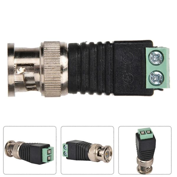 BNC Hanstik Skrueterminal Koaksial Video Balun Adapter