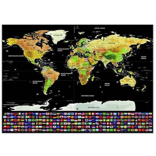 Scratch Map / Verdenskort - 82 x 59 cm