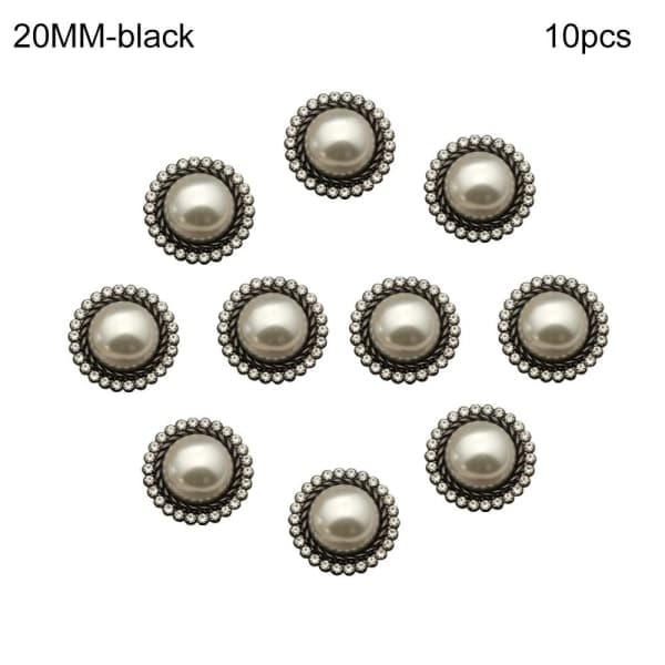 10 stk. perleknapper tøjknapper skjorteknapper SORT 15MM 10 stk.