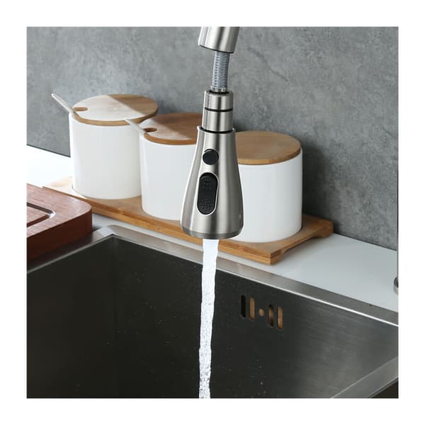Pull-out hand shower for kitchen faucet - 2 jets - Brushed